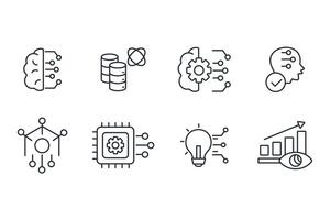Artificial intelligence icon set line vector