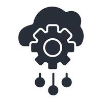 cloud ai icon.Editable stroke flat vector