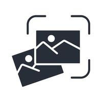 image recognition icon.Editable stroke flat vector