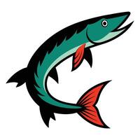 Illustration of Pike on white background vector