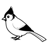 Eerily Realistic Bird Line Drawing For Coloring Book vector
