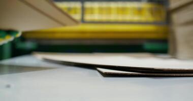 A stack of paper on a table video