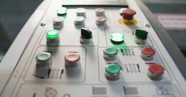 A close up of a control panel with green and red buttons video