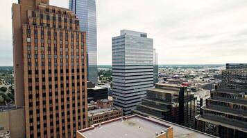 A view of the city from a high rise building video