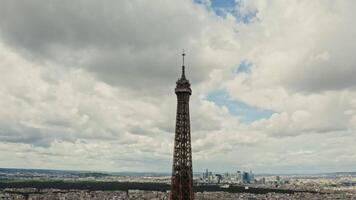 The eiffel tower is seen from above in paris video