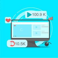 concept of advertising on social media networks. Social media get likes and views. vector