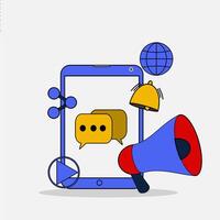 CRM ,CRM customer relationship management software concept, CRM application managing business, business analysis. illustration. vector