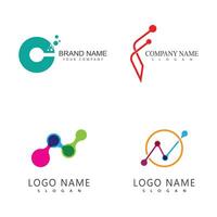 Set Abstract simple logo design featuring molecule vector