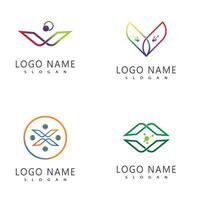 Set Abstract logo design featuring molecule vector