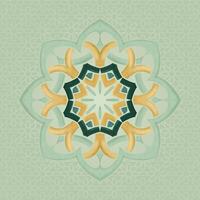 Adorable Mandala with Background Green Pattern vector