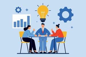 Innovative Teamwork for Business Growth and Creative Solutions vector