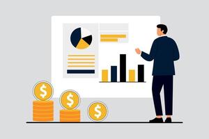 Financial Growth and Data Analysis for Business Success vector