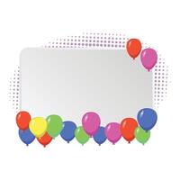 Frame with balloons and halftone vector