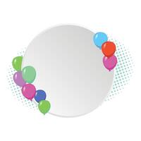 Circle Frame with Colorful Balloon Decoration vector