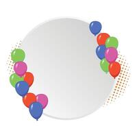 Colorful Balloon Frame on Circle Background vector