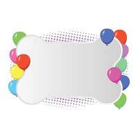 White frame with Colorful Balloons and Halftone Effect vector