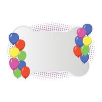 White frame with colorful balloons vector