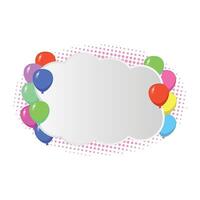 Cloud frame with colorful balloon vector