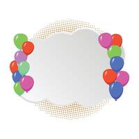 Cloud Frame with Colorful Balloons vector