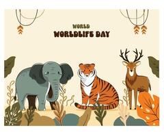 Celebrating World Wildlife Day with Vibrant Illustration vector