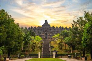 Borobudur, a Mahayana Buddhist temple in Magelang Regency, Java, Indonesia photo
