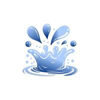 Illustration of water splash with drops and ripples vector