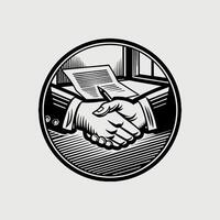 Handshake Icon on White Background Business and Agreement Symbol vector