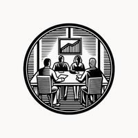 Professional Handshake Icon on Office Desk Background Business Agreement Concept vector