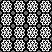 Black and White color of Geometric ethnic oriental pattern. vector