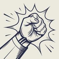 Strong Fist Punching Forward with Energy Effect vector
