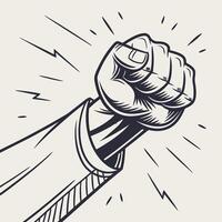 Power Punch Illustration with Explosion Effect vector