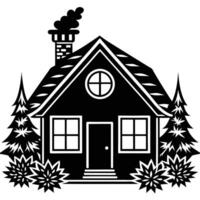Simple Silhouette of a Classic Home Design vector