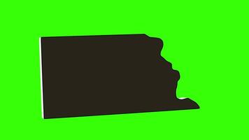green screen 3d map of Richardson County in Nebraska video