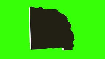 green screen 3d map of Saunders County in Nebraska video