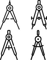 Set of Compass Tools for Drawing and Geometry vector