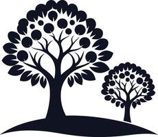 Trees with Circular Leaves Icon Set vector