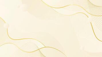 Luxury Beige Background with Gold Lines Elegant Waves. Use for Template Banner, Beauty Products, Web Pages, Sales and Events vector