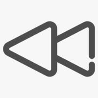 rewind, simple music player button vector