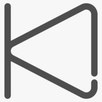 previous track, simple music player button vector