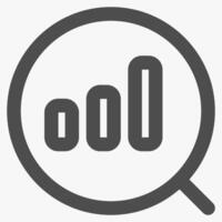 chart bar and magnifying, magnifying glass symbol and tools vector