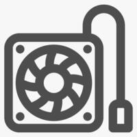 cooling fan, simple computer hardware icons vector