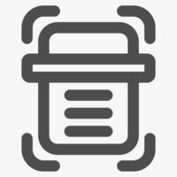 scan document, simple computer hardware icons vector