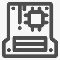 motherboard, simple computer hardware icons vector