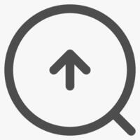 up arrow and magnifying, magnifying glass symbol and tools vector