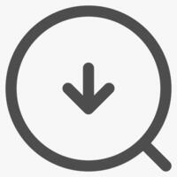 down arrow and magnifying, magnifying glass symbol and tools vector