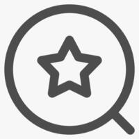 star and magnifying, magnifying glass symbol and tools vector