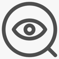 eye and magnifying, magnifying glass symbol and tools vector