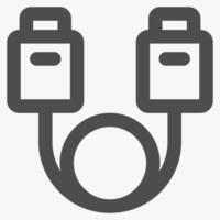 hdmi cable, simple computer hardware icons vector