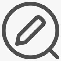 pencil and magnifying, magnifying glass symbol and tools vector
