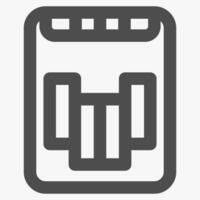 ssd memory, simple computer hardware icons vector
